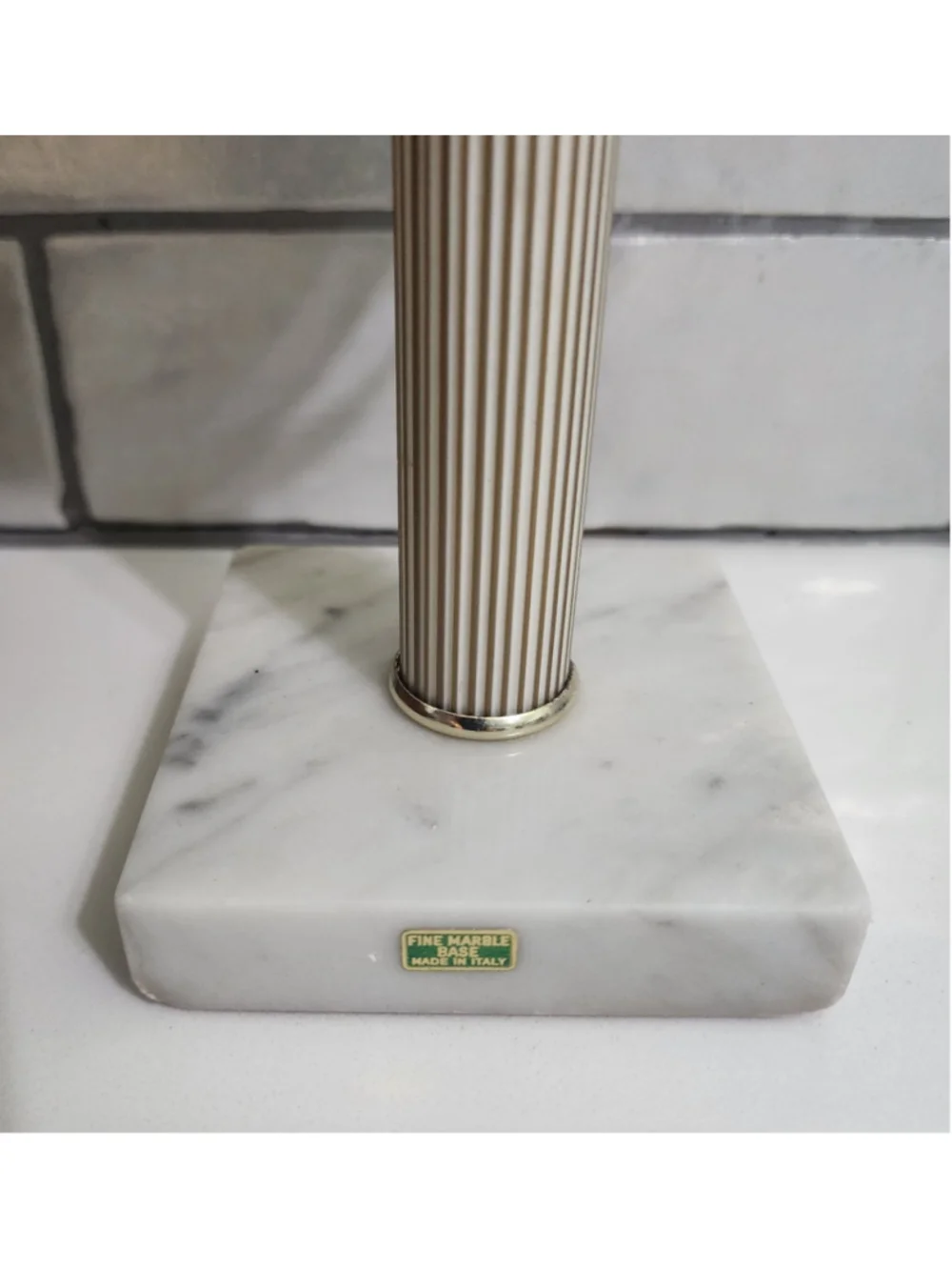 Vintage Italian Marble Vanity Mirror Brass Tone Swivel Makeup Mirror